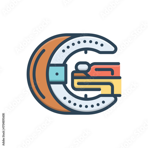 Color illustration icon for scan