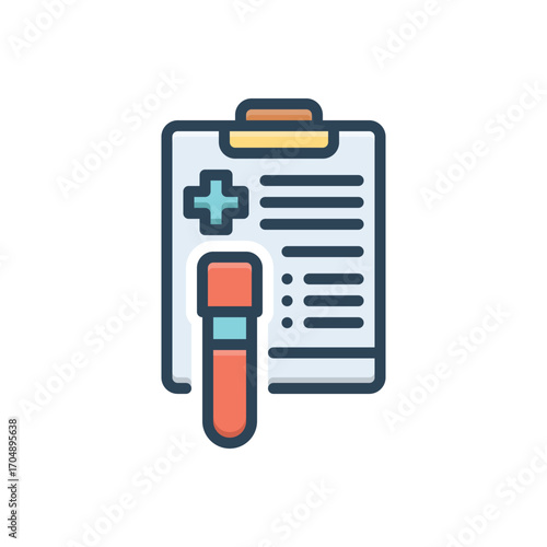 Color illustration icon for test