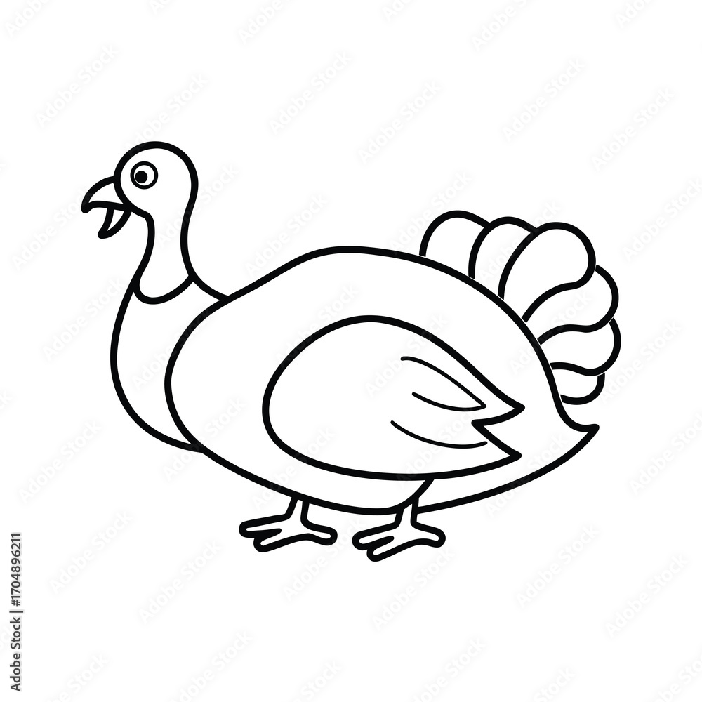 Fototapeta premium stylized roasted turkey vector illustration