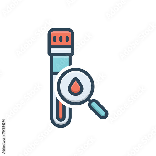 Color illustration icon for blood analysis