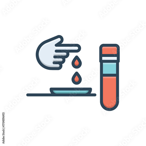 Color illustration icon for blood test