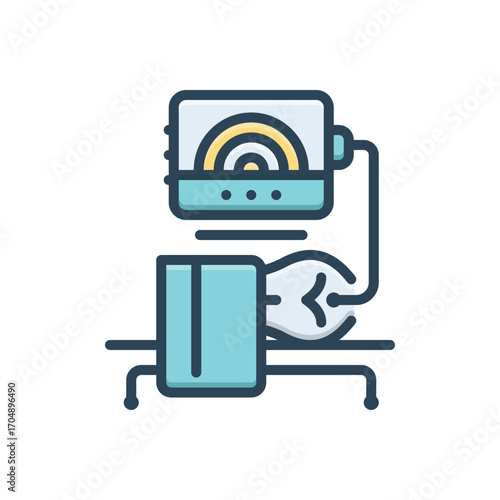Color illustration icon for colonoscopy
