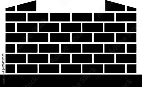 Silhouette Vector Illustration of Brick Wall Surface