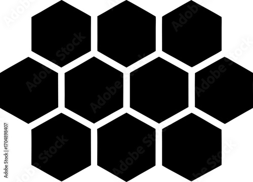 Silhouette Vector Illustration of Honeycomb Surface