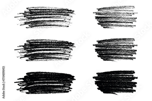 Set of brush paint stroke texture swatch Hand painted background Ink scribble dab clipart Paint smudge for tags and stamps design