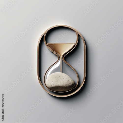 Unique Hourglass Featuring a Stone Instead of Sand Minimalist Design