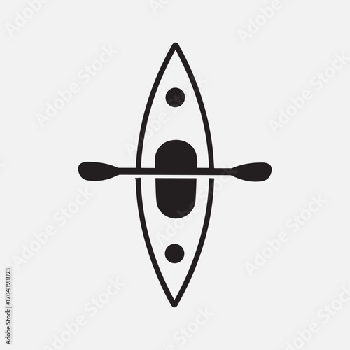 Kayak top view icon vector 
