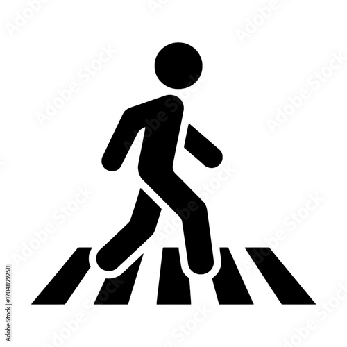pedestrian crossing icon symbolizing traffic and urban transport