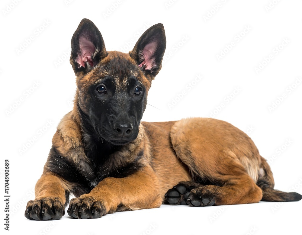 Obraz premium Puppy lying, looking up