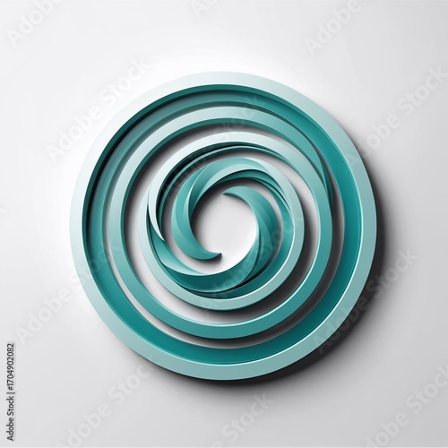 Elegant Teal Spiral A Visually Striking Circular Design Element