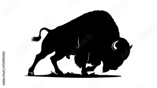American bison silhouette with transparent background
