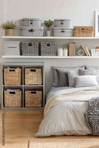 Bedroom storage and decor