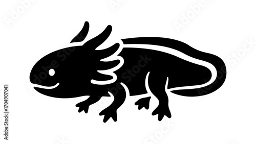 Axolotl amphibian icon with transparent background