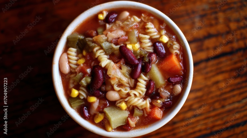 Delicious and Wholesome Vegetable Soup with Pasta and Beans in a Rustic Bowl Perfect for Cozy Meals, Comforting Dinners, and Healthy Eating Experiences Delicious and Wholesome Vegetable Soup with Pasta and Beans in a Rustic Bowl Perfect for Cozy Meals, Comforting Dinners, and Healthy Eating Experiences