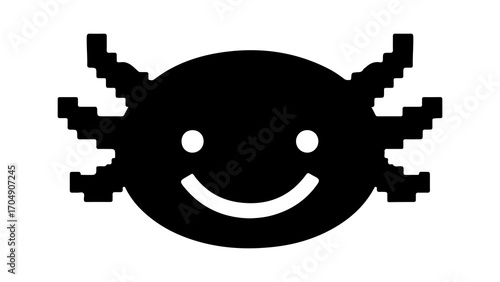 Axolotl face icon with transparent background