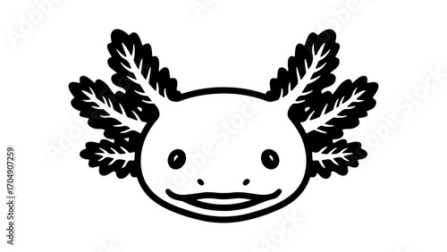 Axolotl head with transparent background
