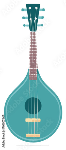 Cartoon Style Mandolin Illustration Musical Instrument Icon