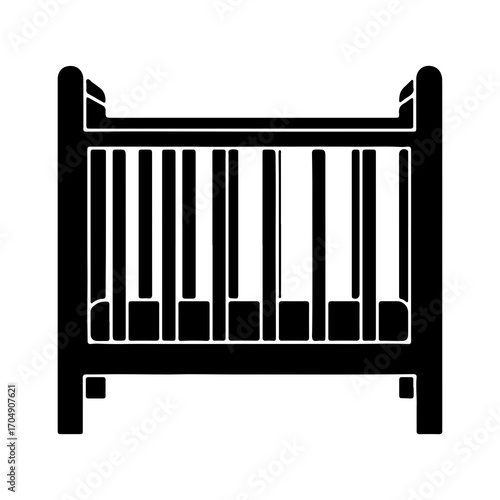 Baby crib with transparent background