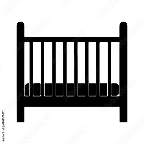 Baby crib with transparent background