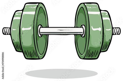 Weightlifting Equipment Vector Cartoon Illustration Dumbbell Exercise Muscle Strength Training