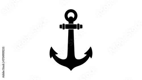 Black anchor with transparent background