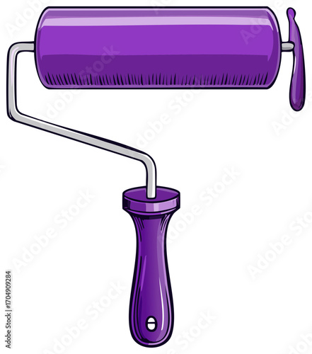 Vibrant Purple Wall Paint Roller Tool for Home Renovation and Painting Projects