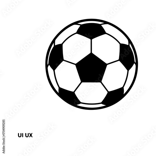 Black and white soccer ball with transparent background