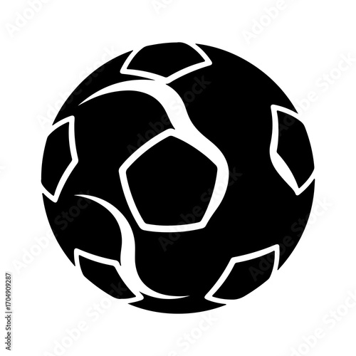 Black and white soccer ball with transparent background