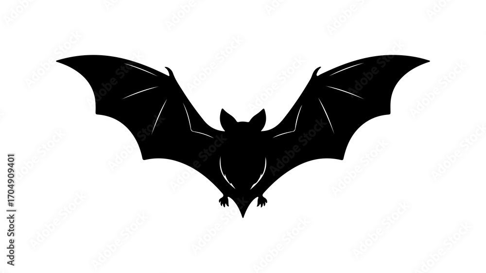 Fototapeta premium Black bat silhouette with transparent background
