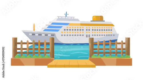Cruise ship vacation travel destination cruise liner holiday journey adventure at the pier ocean view