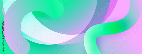 Abstract fluid shapes blend vibrant hues. Soft gradients create dynamic, modern background design. Colors transition smoothly, evoking movement.