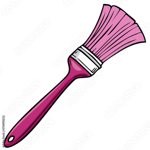 Cartoon Style Pink Paint Brush Tool for Painting and Creative Art Projects