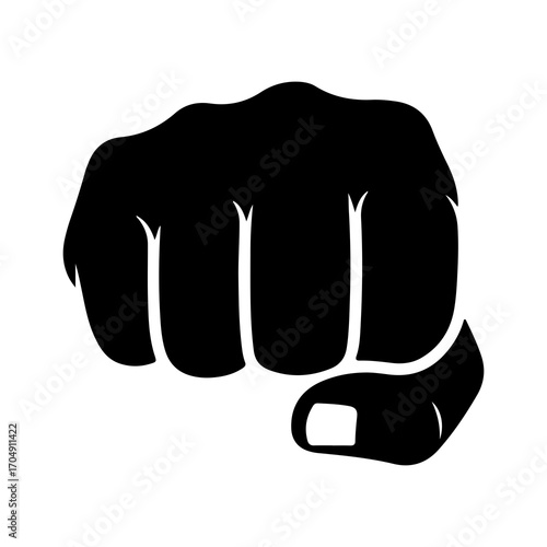 Black fist icon with transparent background