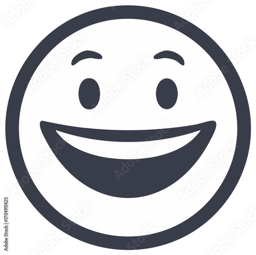 Smiling face symbol with happy expression and positive feelings