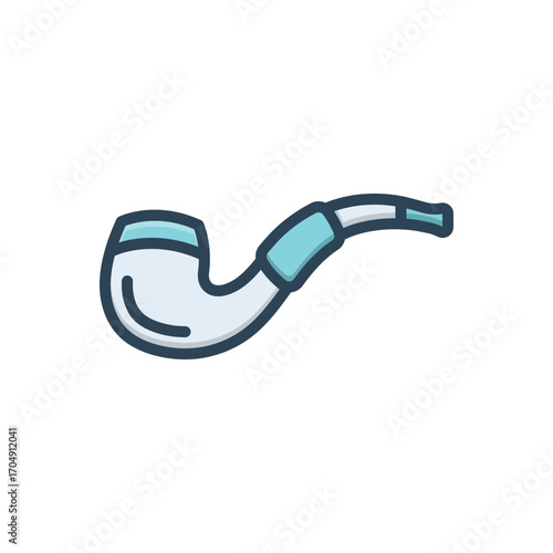 Color illustration icon for smoking pipe