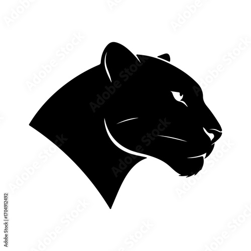 Black panther head with transparent background