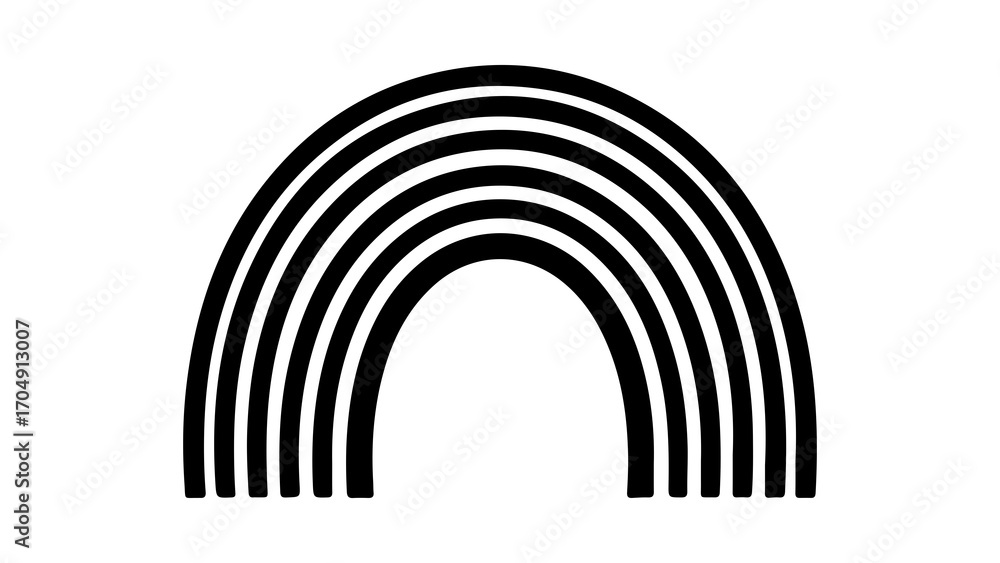 Obraz premium Black rainbow arc with transparent background