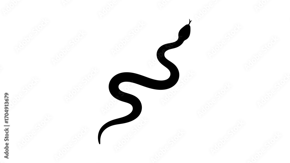 Fototapeta premium Black snake with transparent background