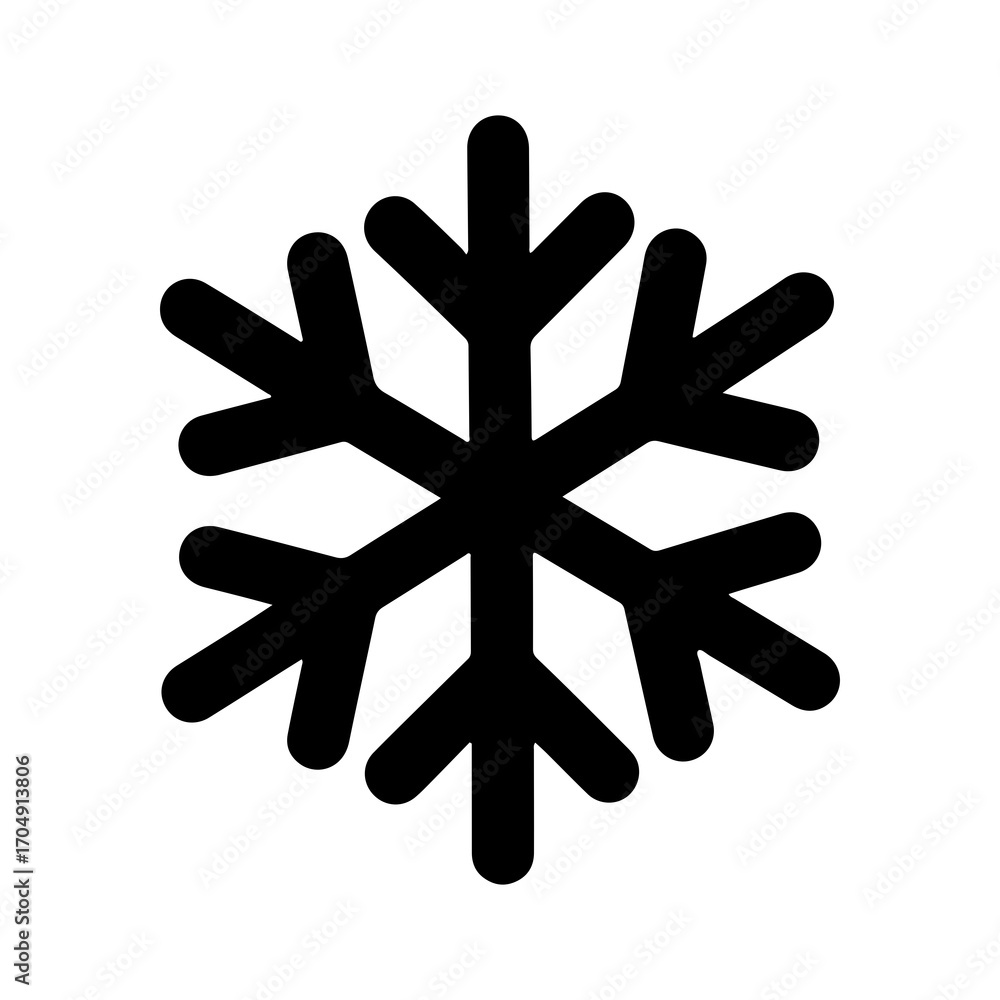 Obraz premium Black snowflake with transparent background