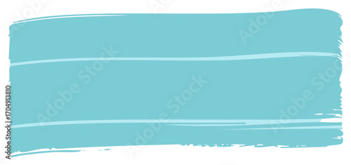 Hand drawn teal blue paint brush stroke banner element. Artistic vector illustration for background or design.