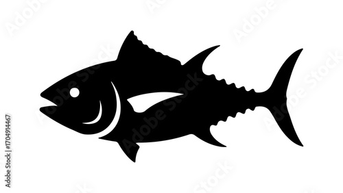 Black tuna fish with transparent background