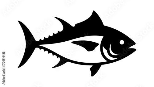 Black tuna fish with transparent background