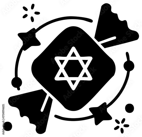 Festive Jewish Star Candy Celebration Festive Treat with Star of David Iconography