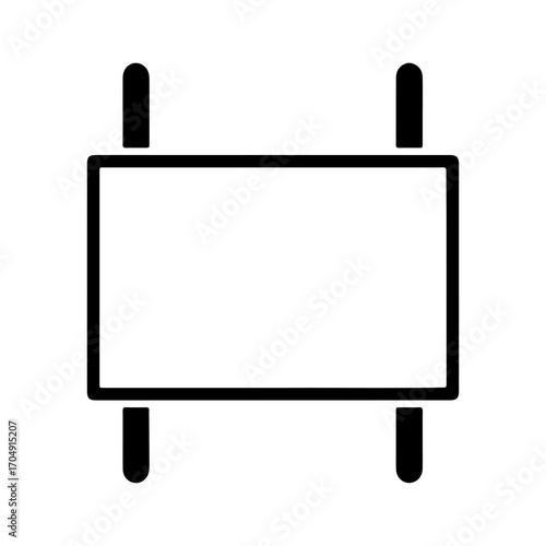 Blank signpost with posts with transparent background