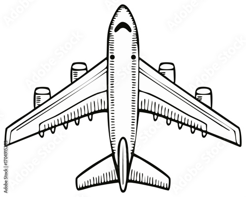 Commercial Airplane Illustration, Aviation Design, Airplane Line Art, Airplane Drawing, Aircraft, Airplanes
