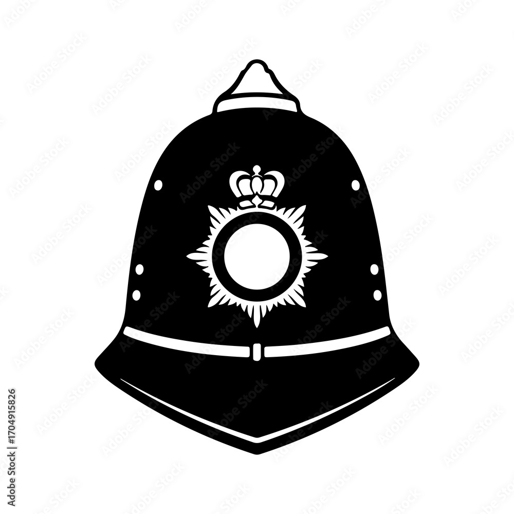 Fototapeta premium British police helmet with transparent background