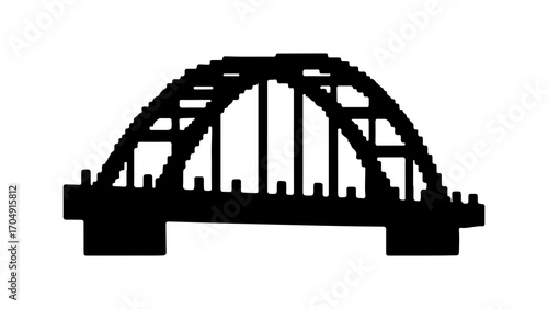 Bridge silhouette with transparent background