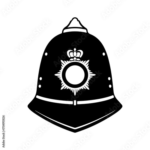 British police helmet with transparent background
