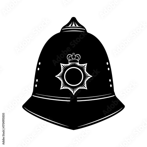 British police helmet with transparent background