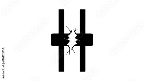 Broken connection with transparent background